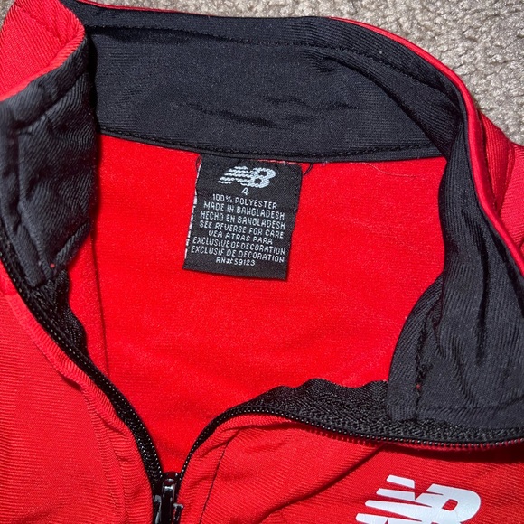 New Balance Zipup Jacket, Boys, Red/Black/White, 4 - Picture 4 of 4